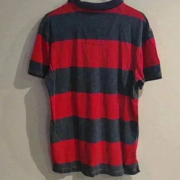 Men's Nautica Jeans Co‎ red/navy stripe polo size large - Picture 3 of 4